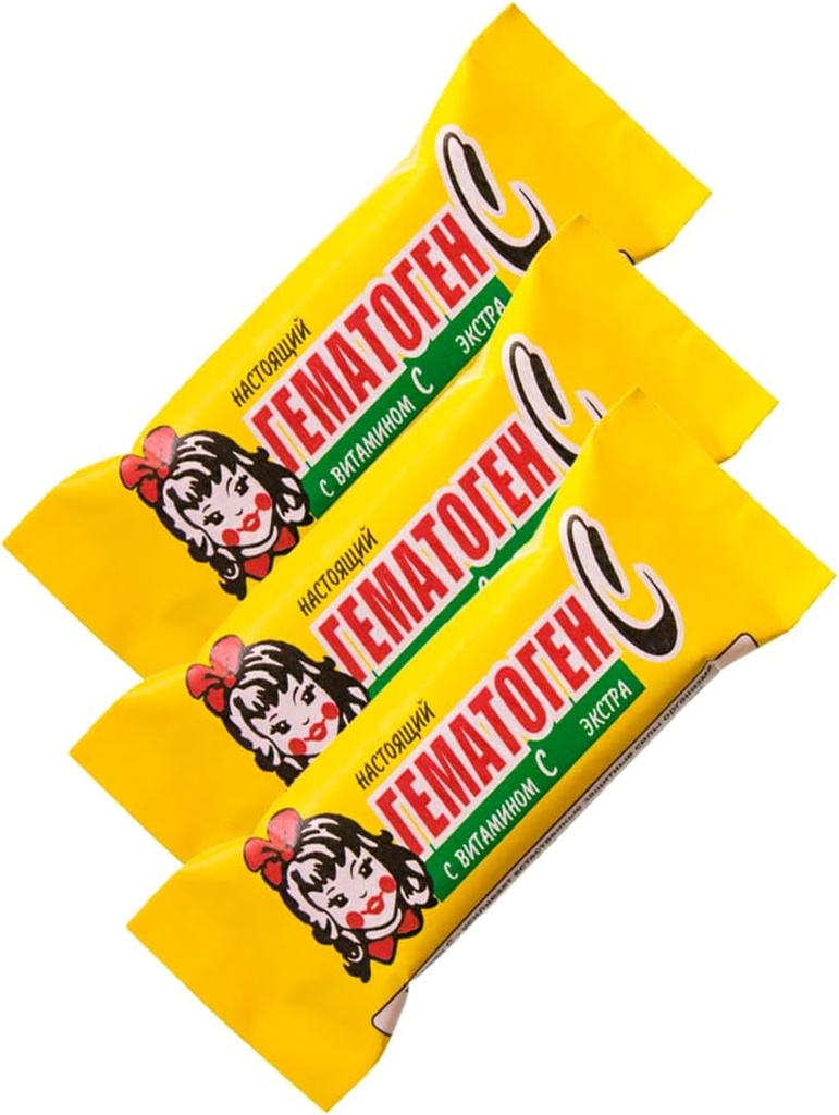 3-Pack Hematogen per bambini Detskiy con vitamina C 40G/1.4oz Гематоген Детский