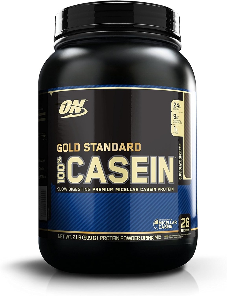 Optimum Nutrition Or Standard 100% caséine en poudre de protéines, Chocolat Suprême, 2 livres