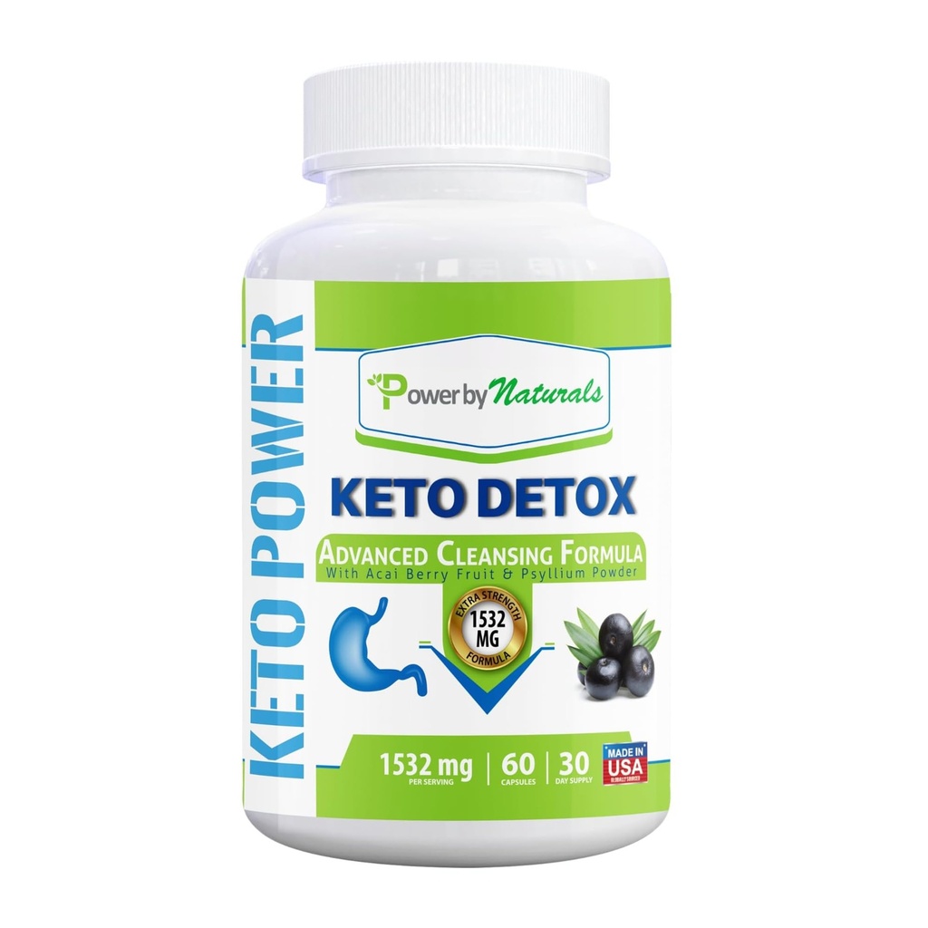 Power By Naturals Keto Detox & Support – Miscela di erbe per l'equilibrio energetico e digestivo – 60 capsule
