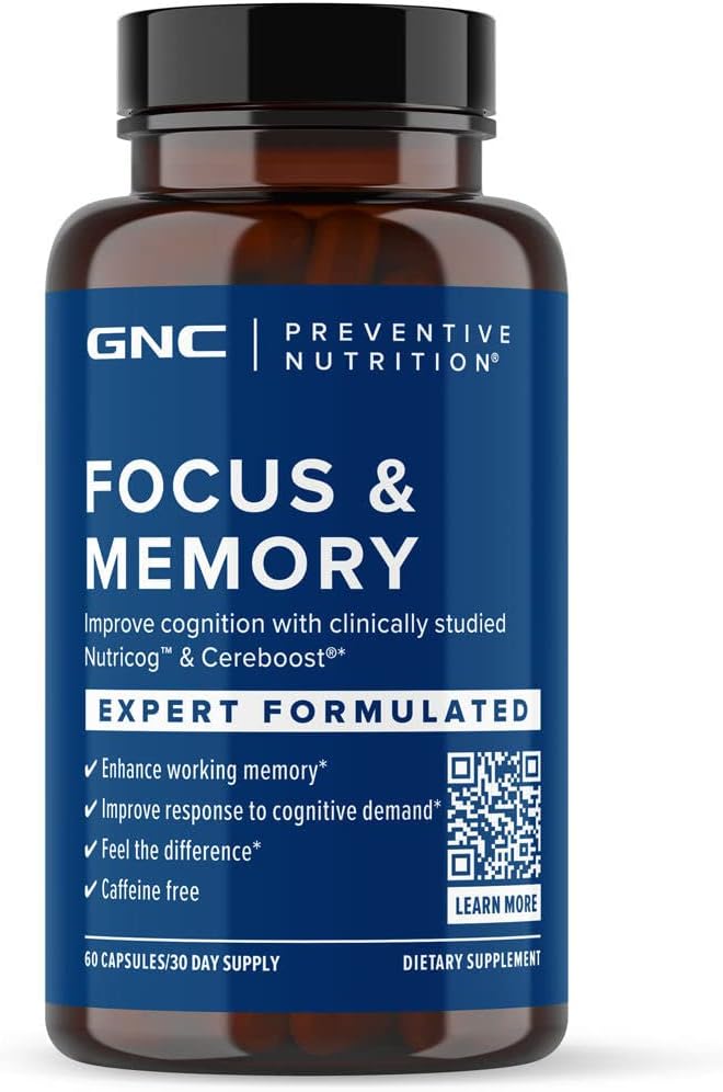 GNC Preventiva Nutrizione Focus e Memoria - 60 Capsule | 30 Serve