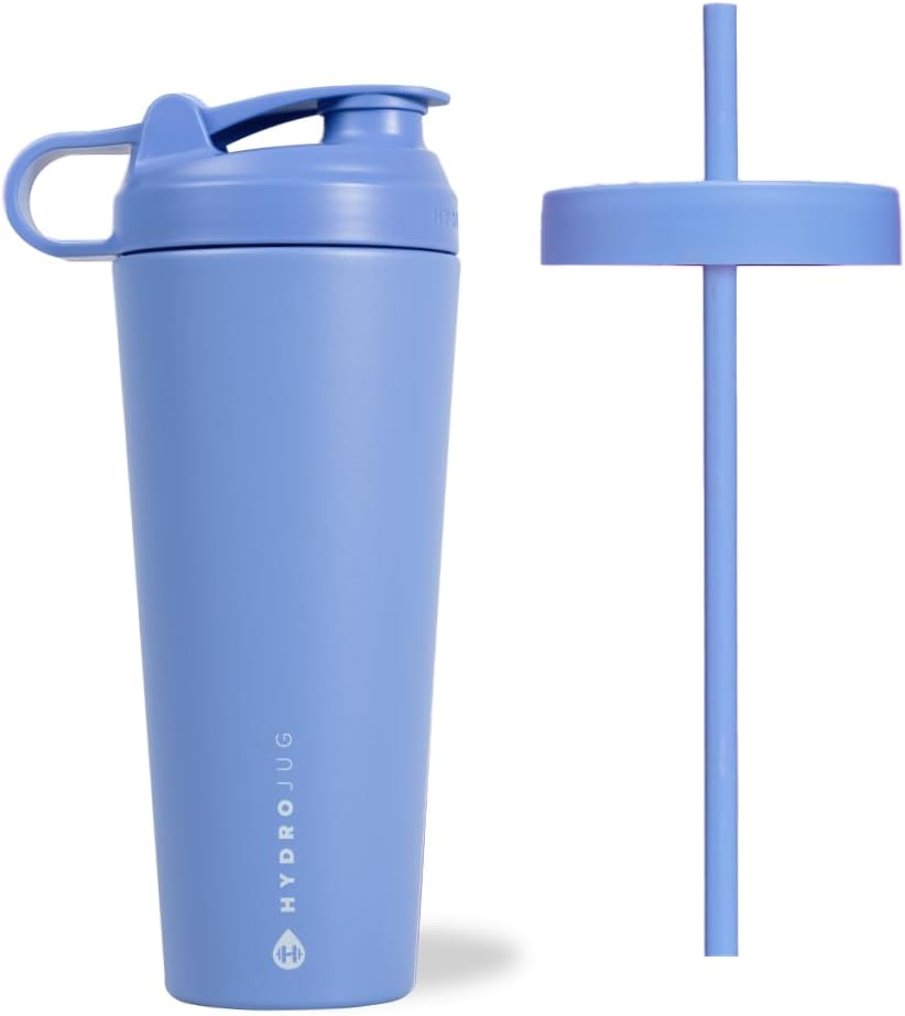 HydroJug in acciaio inox Shaker Cup 24oz - Perfetto per Protein Shakes, Bevande pre-allenamento, Caffè freddo - Easy Blending, Aspirapolvere isolato, Cup Holder Compatibile, BPA Free - mantiene il tempo per ore