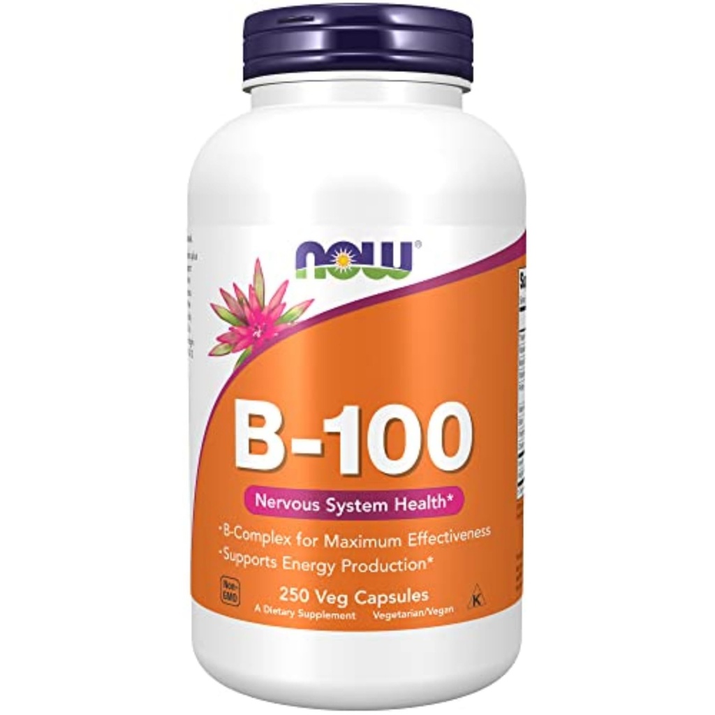 JETZT Ergänzungen, Vitamin B-100, Energieproduktion*, Nervous System Health*, 250 Veg Kapseln