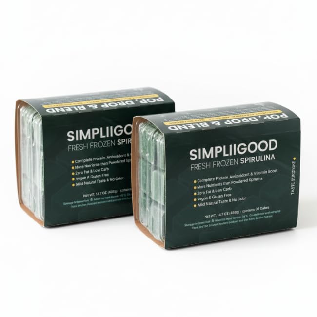 Spirulina Cubes - High Protein, Vitamin-Rich Superfood mit natürlichem Geschmack - Vegan, Glutenfreie Nährstoffe Powerhouse Spirulina Pods für Glatttiere - (840, Gramm)