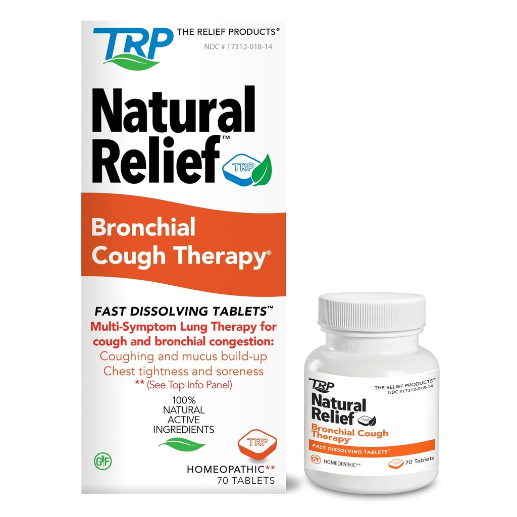 The Relief Products Bronchial Cough Therapy Fast Dissolving Tabletten - 100% natürliche Wirkstoffe - 70 Zähler