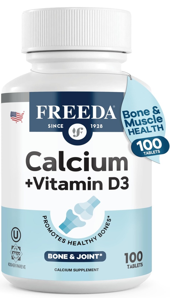 GRATIS 600mg Calcium con vitamina D3 400 IU – Bone, Joint & Teeth Support – Vitamina D con supplemento di calcio per le donne e gli uomini – 600 mg – GF, compresse rivestite Easy-to-Swallow (100 Ct)