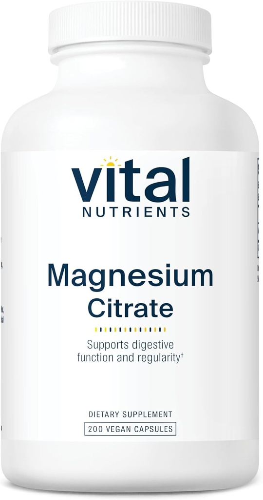 Vital Nutrients Magnesium Citrate 150mg | Promuove il rilassamento | Supporta sonno, Bone, Cuore, Muscolo, Rene, & Nerve Salute* | Vegan Supplemento | Gluten, Latticini, Soia Free | 200 Capsule