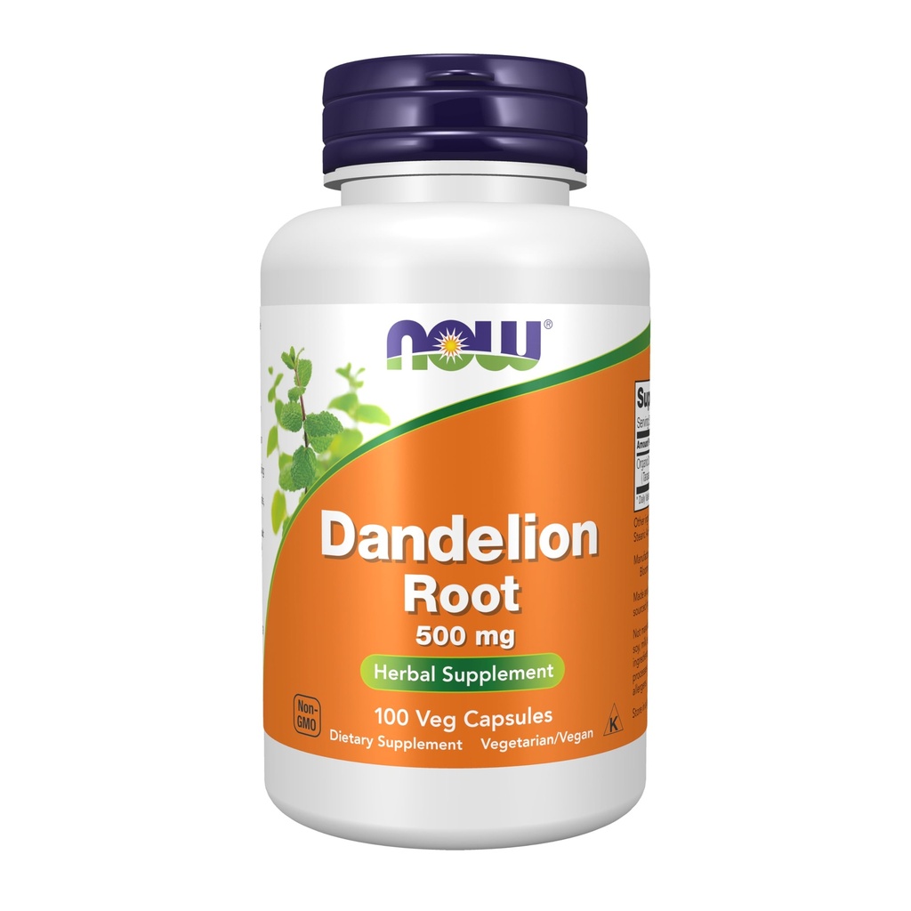 NOW Integratori alimentari, Radice di Dandelion (Taraxacum officinale) 500 mg, Integratore di erbe, Per Dietetico, 100 capsule di Veg