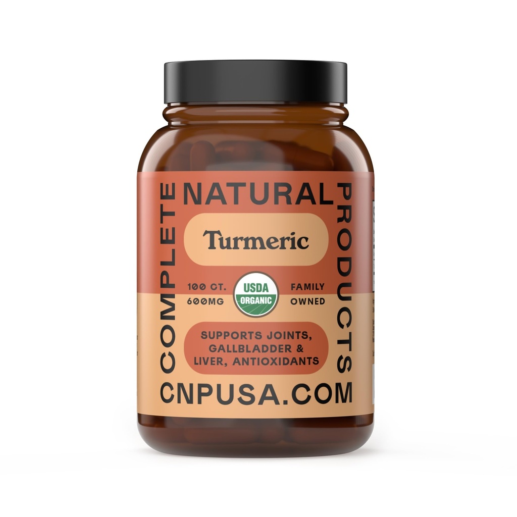Estratto di curcuma organico - Supplemento crudo e puro della radice della curcumina, 100 capsule 600mg, cistifellea, fegato e supporto