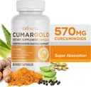 Cumargold 570mg Curcuminoides Curcumin curcumin curcuma supplément avec piperine, racine de réglisse et Aloe Vera - Capsules de bien-être naturel haute puissance (30 comte)