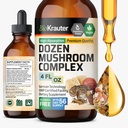 BIO KRAUTER Dozen Mushroom Tincture - Immun Support Supplement Drops - Fördert Verdauungs- und kognitive Unterstützung - Non-GMO, Liquid Immunity Defense Formula - 4 fl. oz Bottle