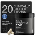 Toniiq Mens Probiotico con 20 Strains verificati – 200 Bilion CFU + 200 mg FOS Prebiotici – Probiotici Mens per la salute del fegato - Cold-Chain & Delayed-Release – Lab-Tested Synbiotic Formula