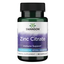 Citrate de zinc de Swanson - Supplément minéral favorisant une vision saine et le système immunitaire Santé - Formule naturelle appuyant le mieux-être général - (60 capsules, 50 mg chacune)
