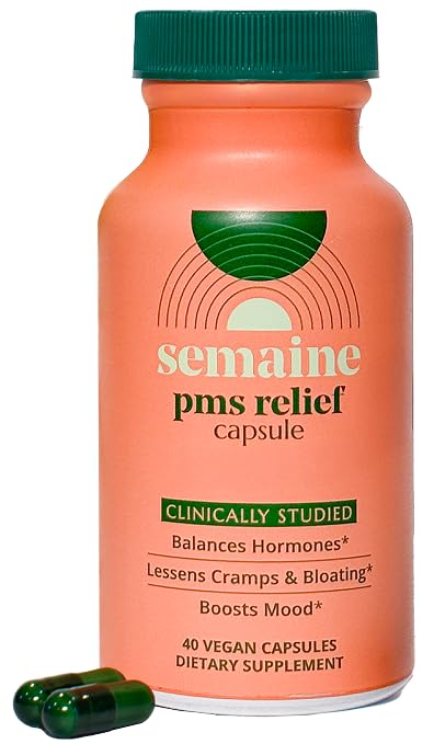 PMS & Period Relief - Menstrual Cramp Relief: No More Period Cramps, Mood Swings, or Bloating. Supplemento PMS per ormoni felici e sollievo periodo. (40 Conte)