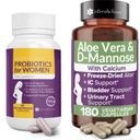 Probiotika für Frauen mit Aloe Vera, und D-Mannose für komplette Wellness, die unterstützt: UTI; BV; YI, und Vaginal Health und ist Non-GMO - Vegan mit 240 Veg Pillen