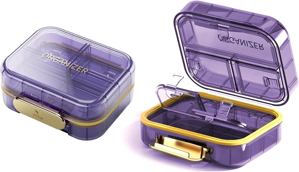 Travel Pill Organizer, 7 Komponenten Pille Box, Täglich tragbare Pille Fall, Vitamine zu halten, 1 Packung kleine Pille Container für Pocket Purse Medizin Organizer