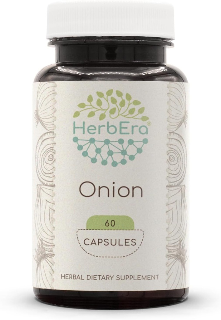 HerbEra Zwiebel 60 Kapseln, 500 mg, Zwiebel (Allium Cepa) getrocknetes Bulb (60 Kapseln)