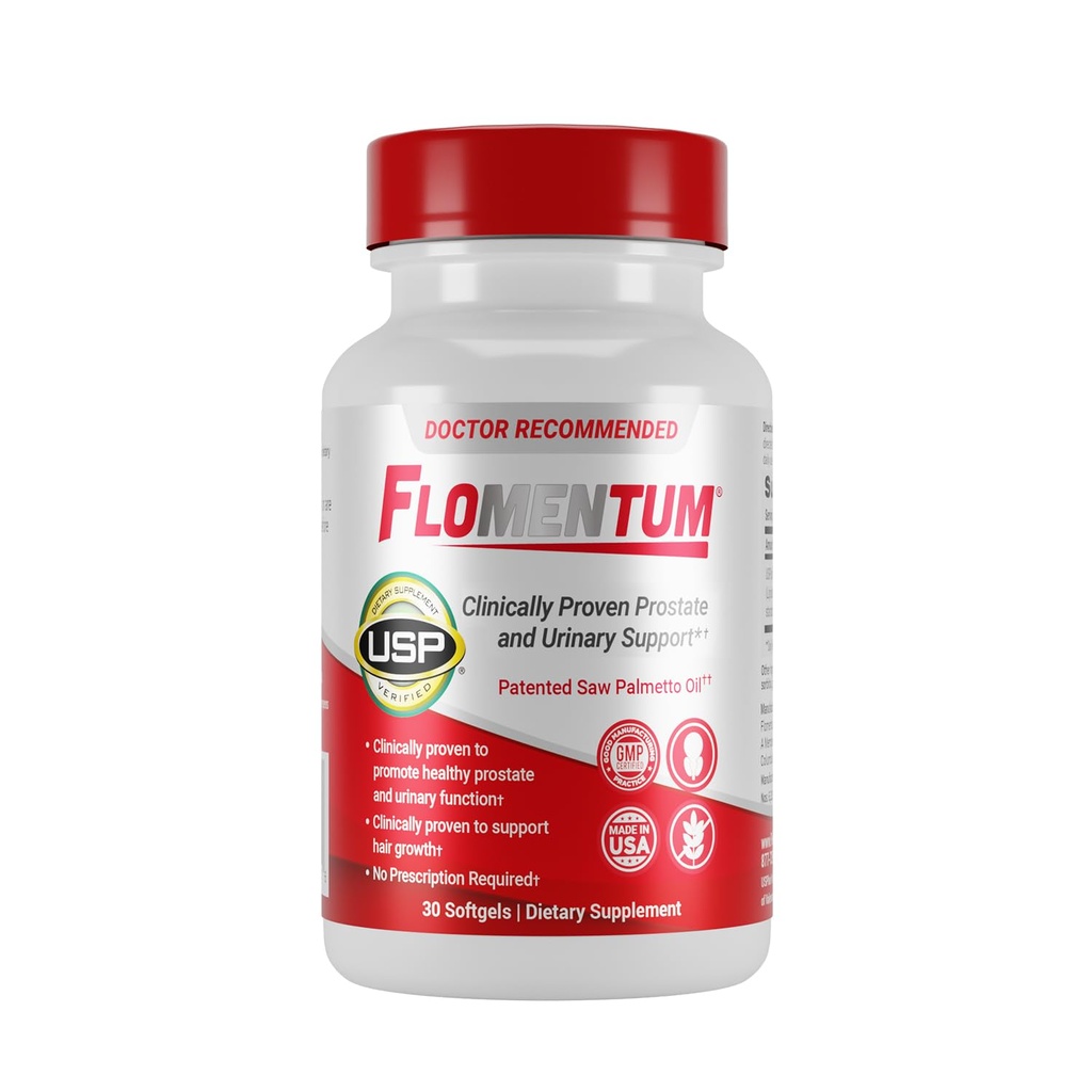 Flomentum® Saw Palmetto for Men Prostate Supplement | Prostate Support Supplement for Men's Health | USP Verified - Healthy Urinary Flow & Urinary Function - 320mg Once Daily (30 Count)