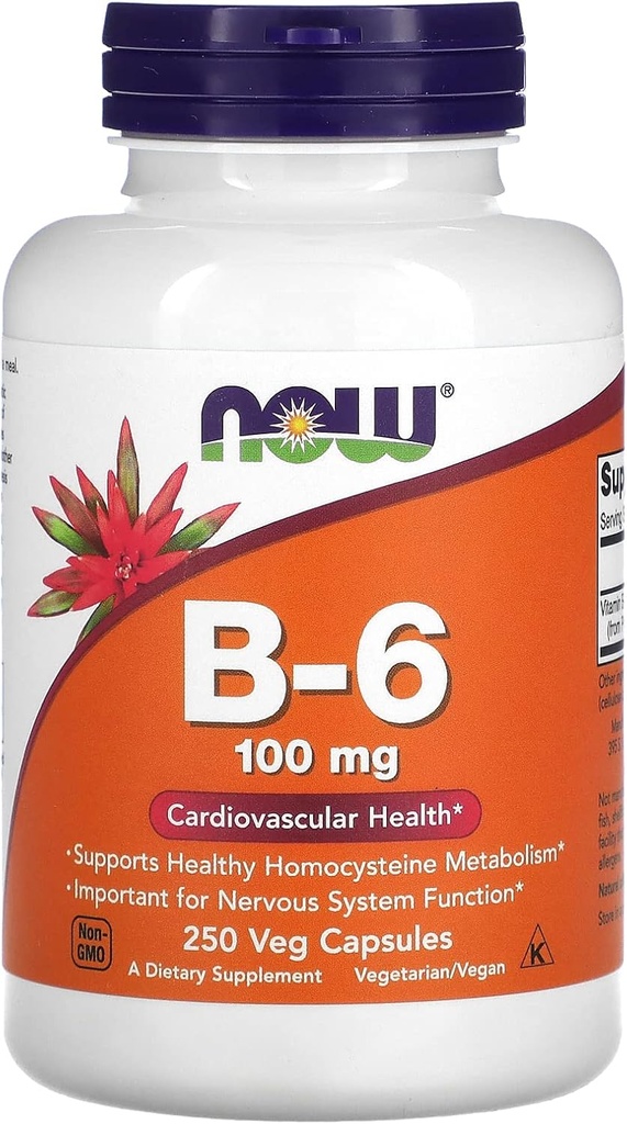 NOW Alimenti B-6, 100 mg, 250 capsule di veg