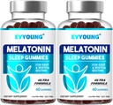 EVYOUNG Melatonin Gummies, Supporto per adulti, 1000 mcg Melatonin 120 Gummies fino a un 60 giorni di alimentazione,Supplemento per dormire