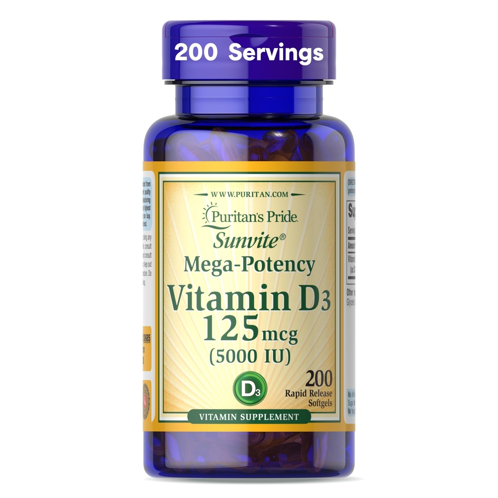 Puritan's Pride Vitamin D3 5000 IU Weichgel, 0.3 Ounce