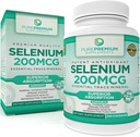 PurePremium Selenium 200mcg Supplement - L Selenomethionine Essential Mineral - Tägliche Unterstützung für normale Schilddrüse, Immunsystem| Normale Prostata Funktion - 3 Monate Versorgung - 100 Kapseln