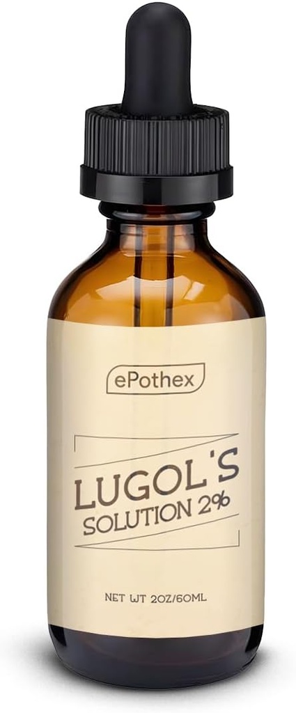 Lugols Lösung 2% 2oz Glas Dropper Flasche. Enthält Kaliumjodid und Jod, 60ml