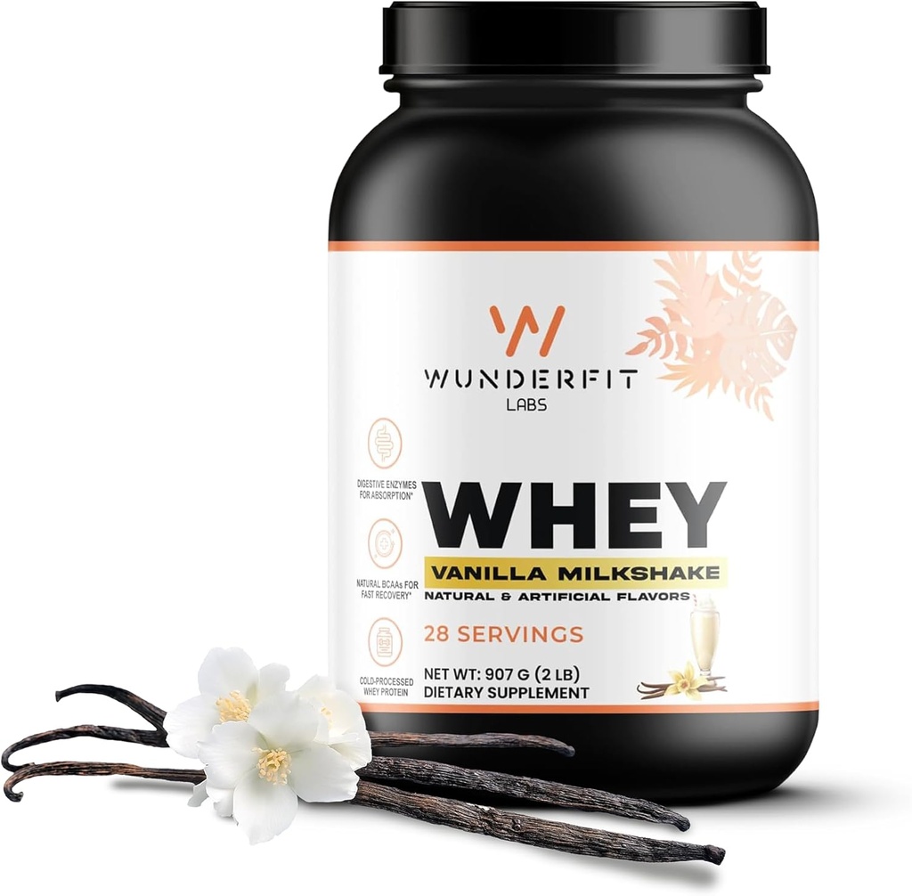 Whey Protein (Vanilla Milkshake), Glutenfrei, Pulver, 28 Portionen