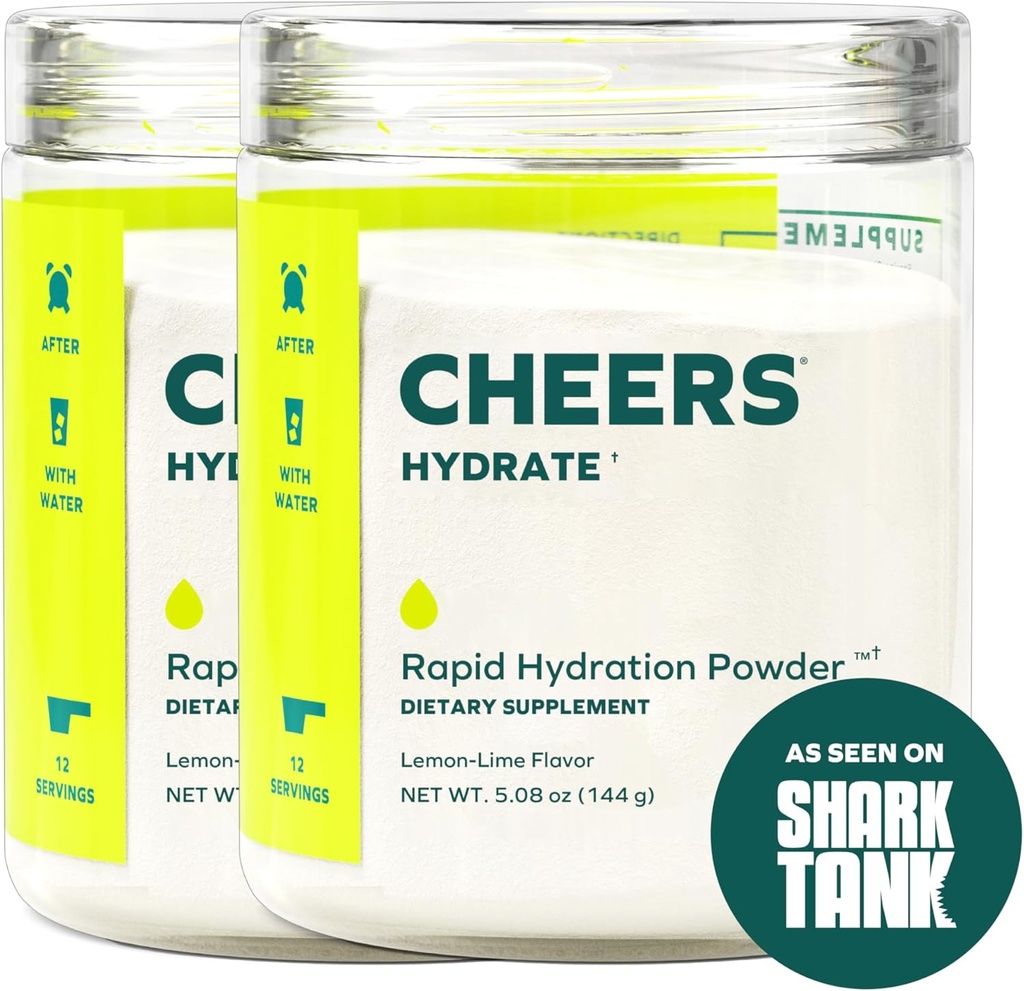 Cheers Hydrate | Soluzione di riidratazione orale | Elettroliti per l'idratazione rapida | Lime Lime Flavor | 24 Serve | Integratore elettrolitico con sodio, potassio, glucosio