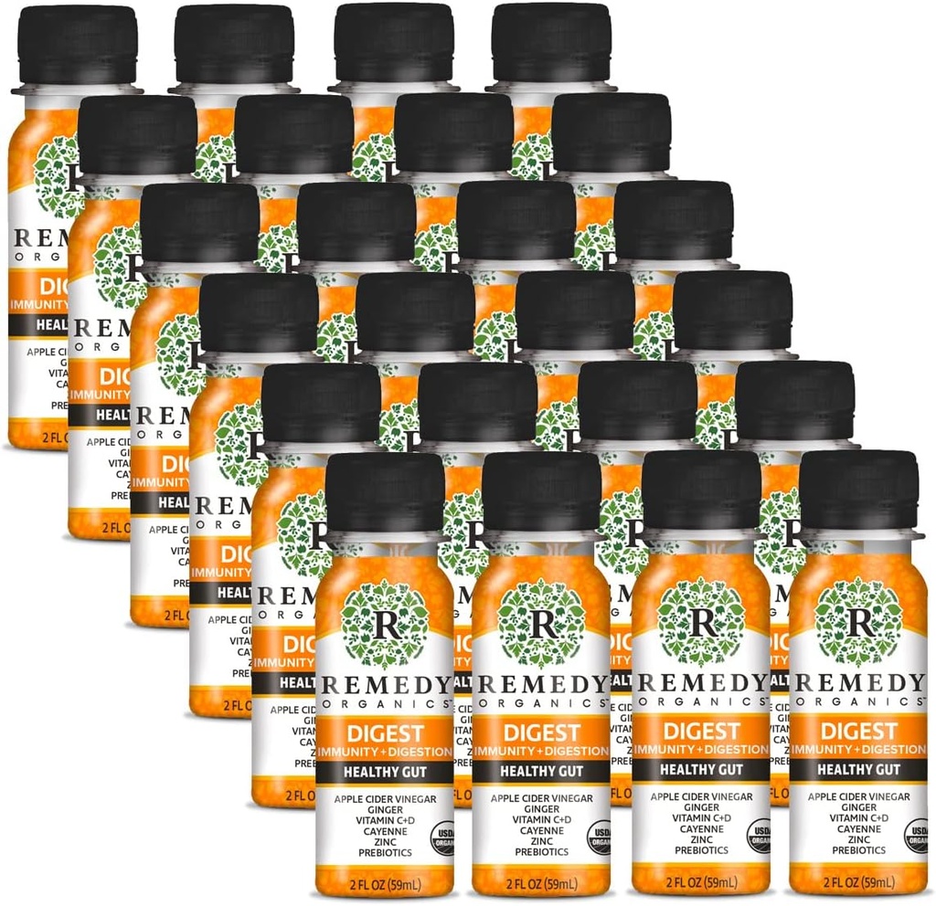 Rimedy Organics Immunity Plus Shot, Digest 24-Pack | Boost Energy, Funzione cerebrale, disintossicazione e Metabolismo | Certificati-Organici ingredienti