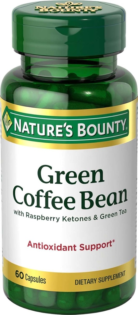 Coffee haricot vert de la nature avec des cétones de framboises et thé vert, 60 capsules