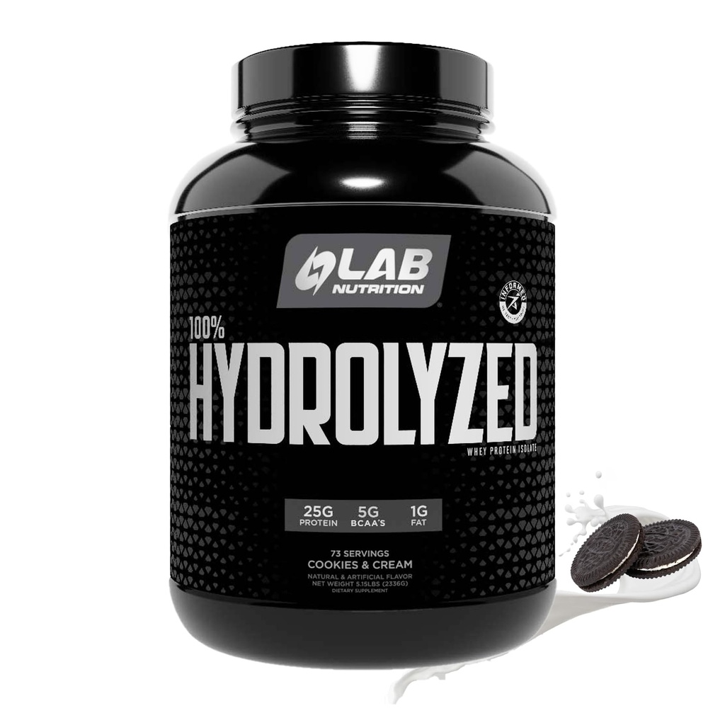 100% isolato di proteine del siero di latte idrolizzato (5 sterline, biscotti e crema aroma) 25gr di proteine, costruire il muscolo, magra crescita del muscolo, facile digestione, senza glutine, senza lattosio, assorbimento veloce.
