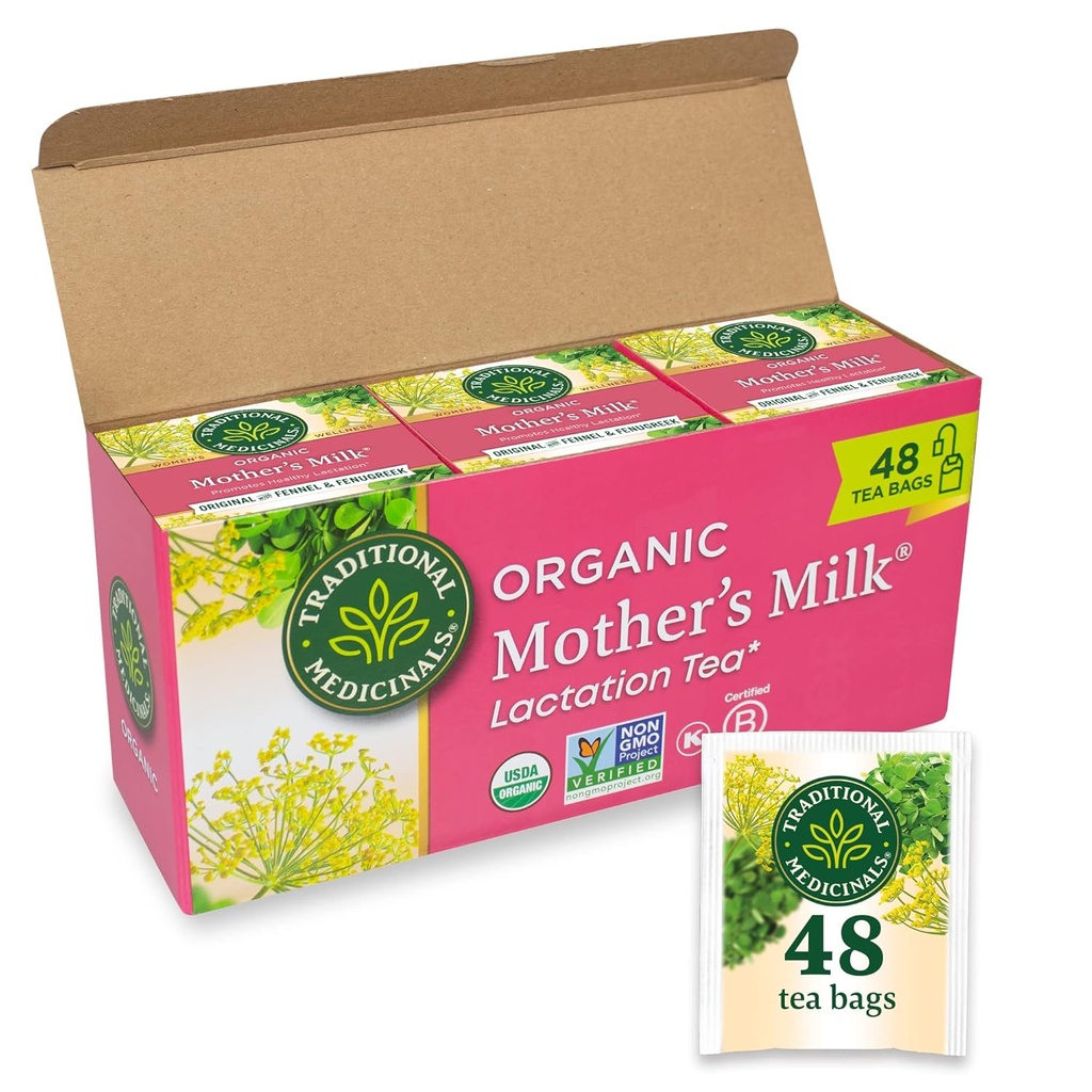 Traditionelle Medicinals Tee, Bio-Muttermilch, fördert gesunde Lactation, Stillunterstützung, 48 Teebeutel (3 Pack)