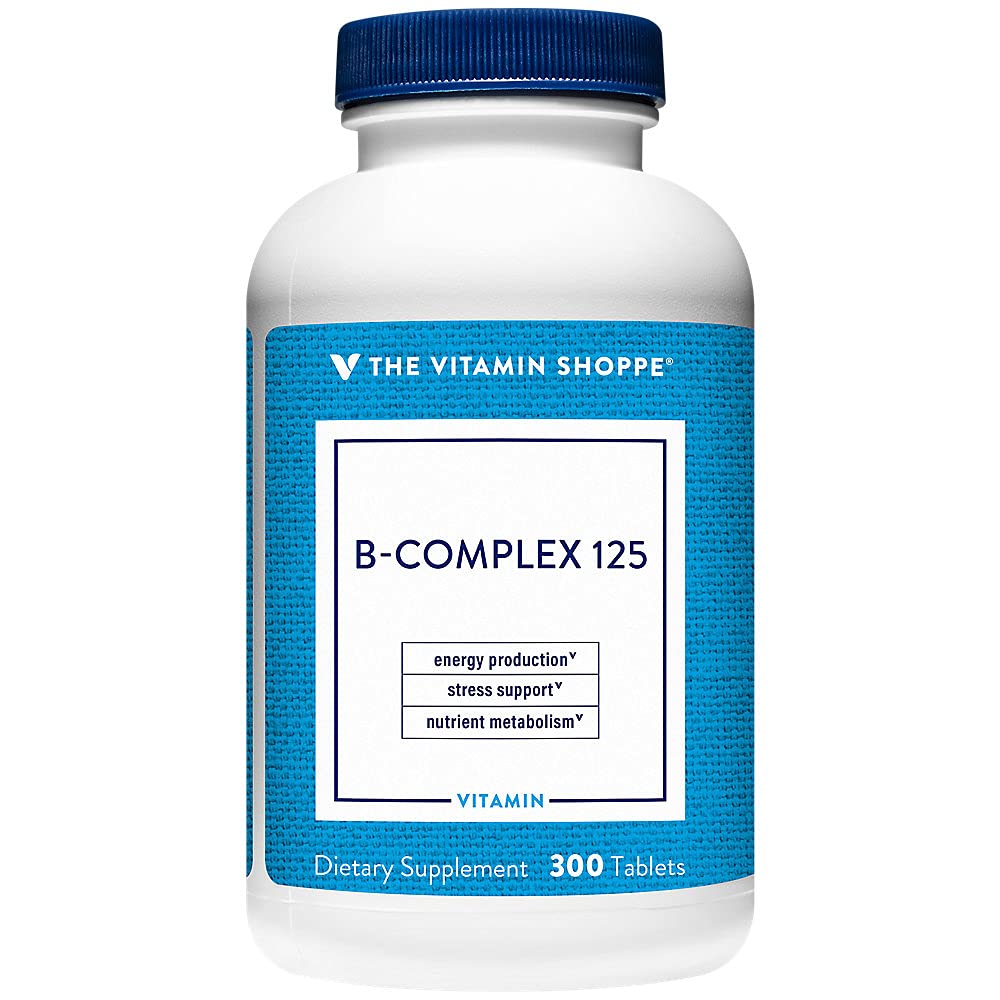 Vitamin Shoppe B-Complex 125 – unterstützt Energieproduktion, Nervous System Function & Nährstoff Metabolism – Ausgezeichnete Quelle von B1, B2, B6, B12, Niacin, Folsäure & Biotin (300 Tabletten)