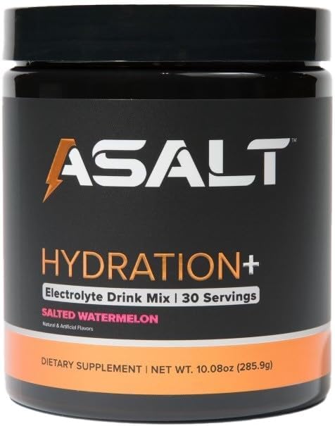 ASALT Hydration+ Electrolyte Powder Drink Mix, 30 Servings, Sugar Free con sale rosa himalayano, zinco, creatina monoidrato e taurina, recupero attivo per sport e fitness, Keto e Paleo