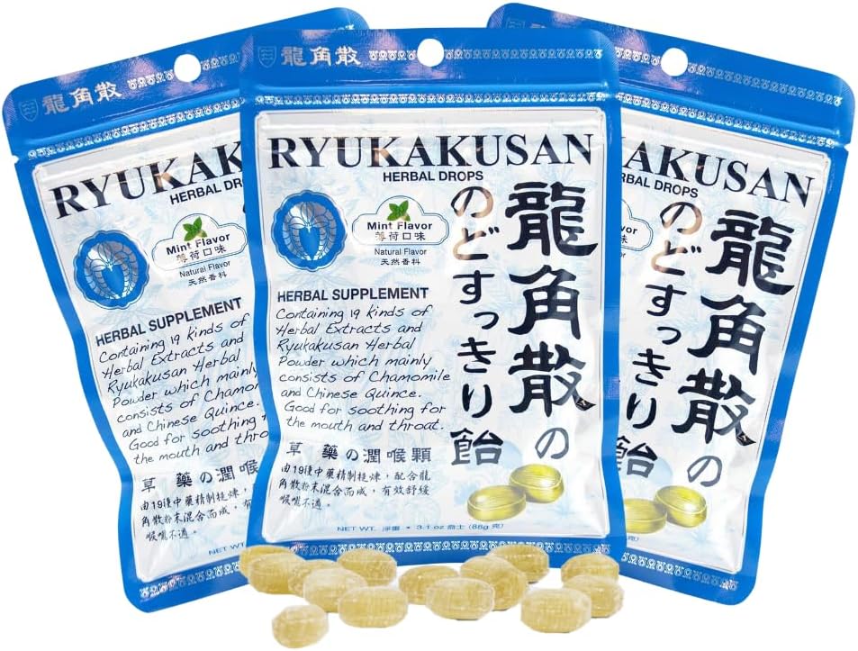 Solstice Medicine Company Ryukakusan Kräutertropfen (Pack von 3) - Mint Flavor (Soothes Throat & unterstützt Respiratory)