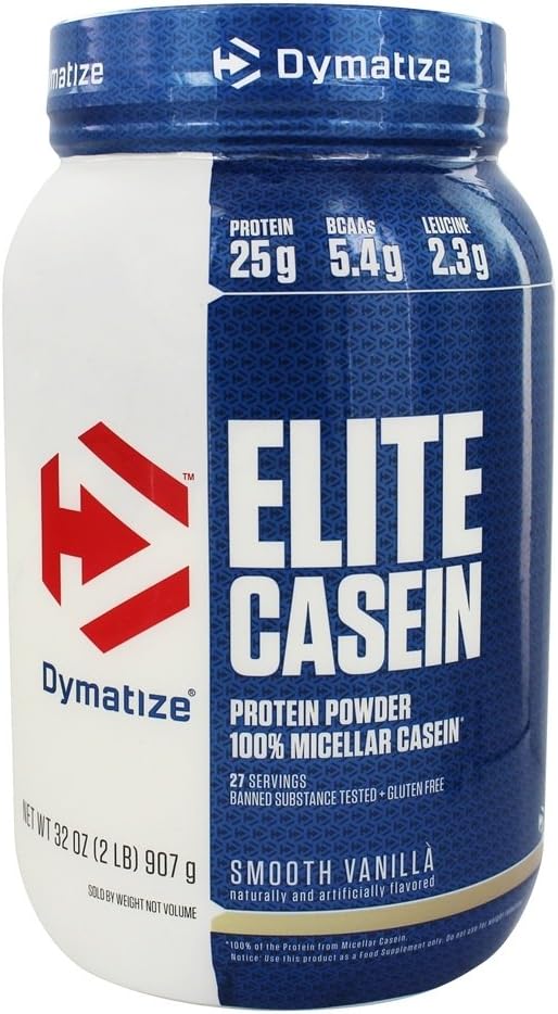 Dymatize Nutrition - Elite Casein Protéine Poudre 100% Micellar Casein Vanille lisse - 2 lbs.
