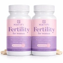 Natifi (2 bouteilles Fertilité Vitamines prénatales Régler les cycles Équilibrer les hormones, aider l'ovulation. Conception Multivitamine pour les femmes. 60 Caps Acide folique, Myo Inositol, Vitex