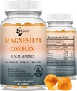 Triple Magnesium Complex - Hohe Absorption Magnesium Gummie, Magnesium Glycinat, Malat, & Citrat, Chelat Formen mit Vitamin D und Zink, Kalium, Coq10 Ergänzung