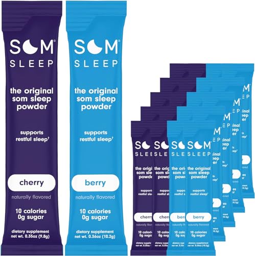 Sommeil de Sommeil, Sommeil reposé Zéro Sucre en Poudre Mélange 20 Ensemble: Cherry & Berry Flavor – Vegan, Keto