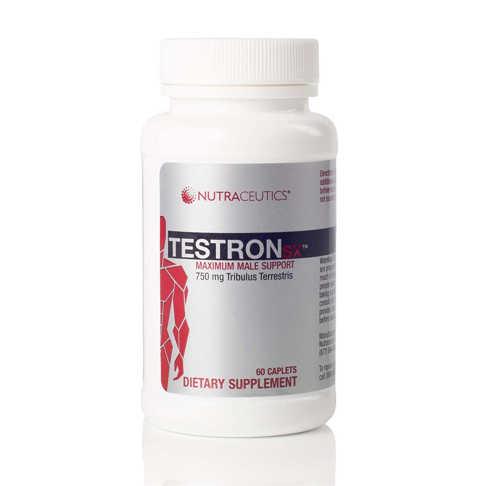 TestronSX – Testosteron-Unterstützung mit 750mg Tribulus Terrestris – steigert männliche Vitalität, Stamina & Performance – 60 Caplets