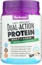 Bluebonnet Nutrition Poudre de protéines à double action, lactosérum des vaches herbeuses, sans sucre ajouté, sans OGM, sans gluten et sans soja, laiterie casher, vanille française, blanc cassé, 16,8 Oz