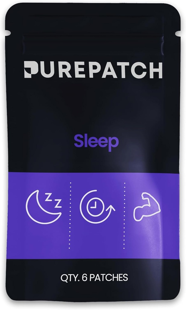 Pure Patch Sleep Patch – Plant-Based Vegan Topical Patch – Magnesium Glycinate – GABA – L-Theanine – Apigenin – Nicht-Ingestible – Water-Resistant – Gentle on Skin – Glutenfrei – Made in USA –6 Patches