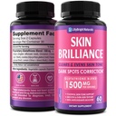 Glutathione Capsules - 1.500mcg L-Glutathione Supplemento con Vitamina C - Skin Tone Enhancer - Targets Dark Spots & Acne Marks - Potente Antiossidante - 60 Pillole della pelle