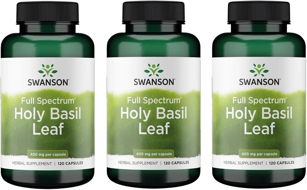 Swanson Sainte Feuille de Basilic (Tulsi) - (120 gélules, 800 mg par portion)