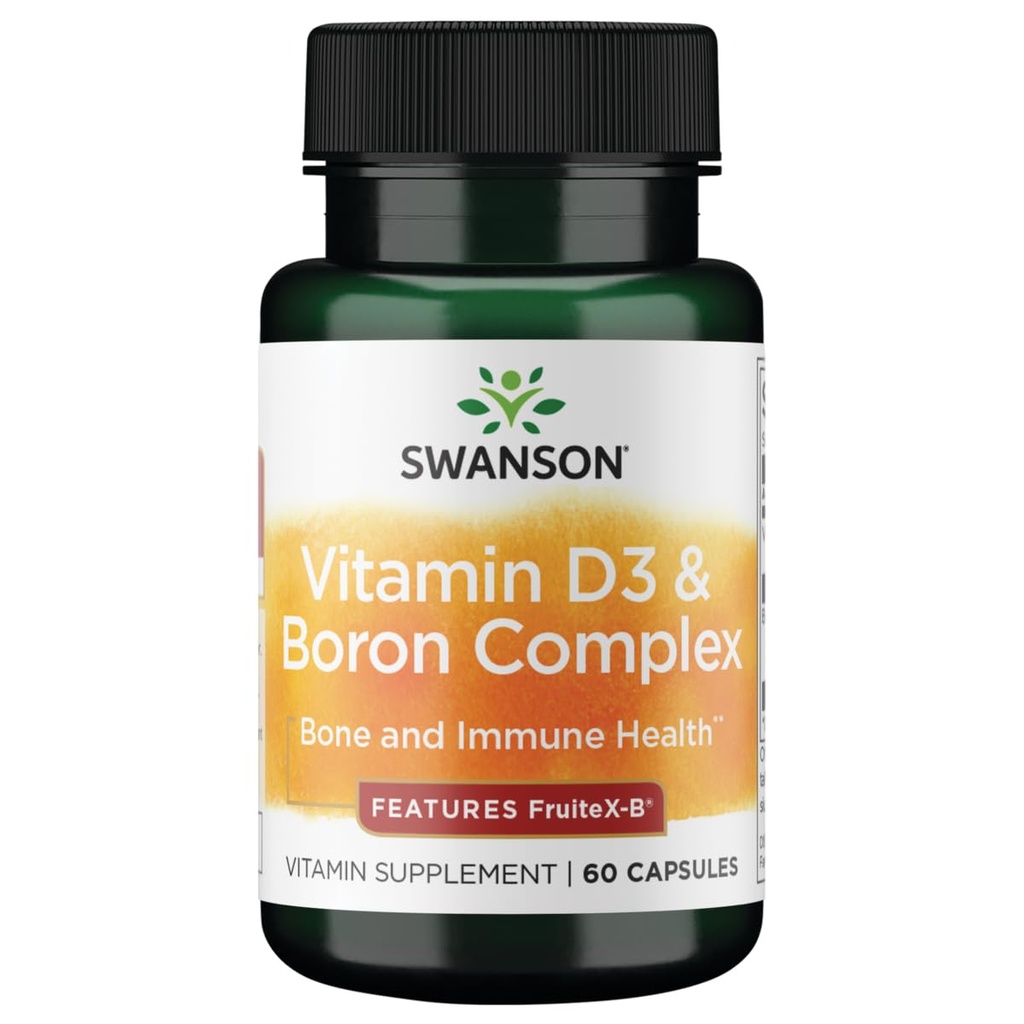 Swanson Vitamine D & Boron 60 Capsules