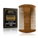BRV MEN Bart & Schnurrbart Comb, 100% natürliche grüne Sandelholz, Taschen Bart Comb mit Carry Case, Holz Bart Comb für Männer Für alle Arten und Arten von Haar & Bart