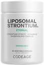 Codeage Liposomal Strontium Supplement - Strontium Citrat, Vitamin K2 MK-7, Liposomale Lieferung, Non-GMO, Glutenfrei - 90 Kapseln