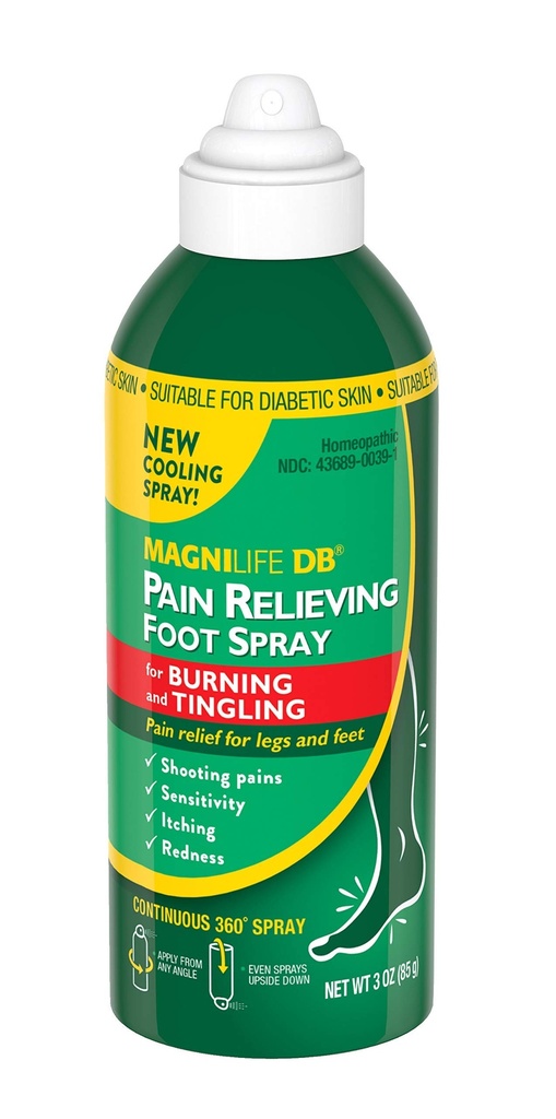 MagniLife DB Pain Relieving Foot Spray, Natural Cooling Pain Relief zu beruhigen Brennen und Tingling, Geeignet für Diabetische Haut - 3oz