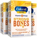 Enfamil D-Vi-Sol vitamine D gouttes de supplément liquide pour les nourrissons, soutenir les dents fortes et les os dans les bébés nouveau-nés, facile à utiliser, sans gluten, bouteille goutteuse de 50 mL, boîte de 3