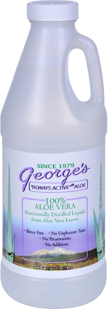 Georges Aloe Vera - Bitter Free - No preservatives - 100 Percent Aloe Vera - 32 fl oz (Pack of 4)